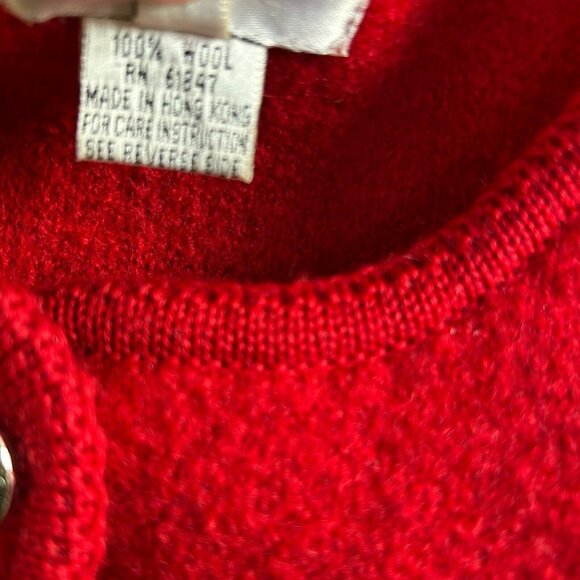 Vintage Carroll Reed Boiled Wool Sweater Size 10 Button Up Jacket Cardigan Red - Picture 4 of 9